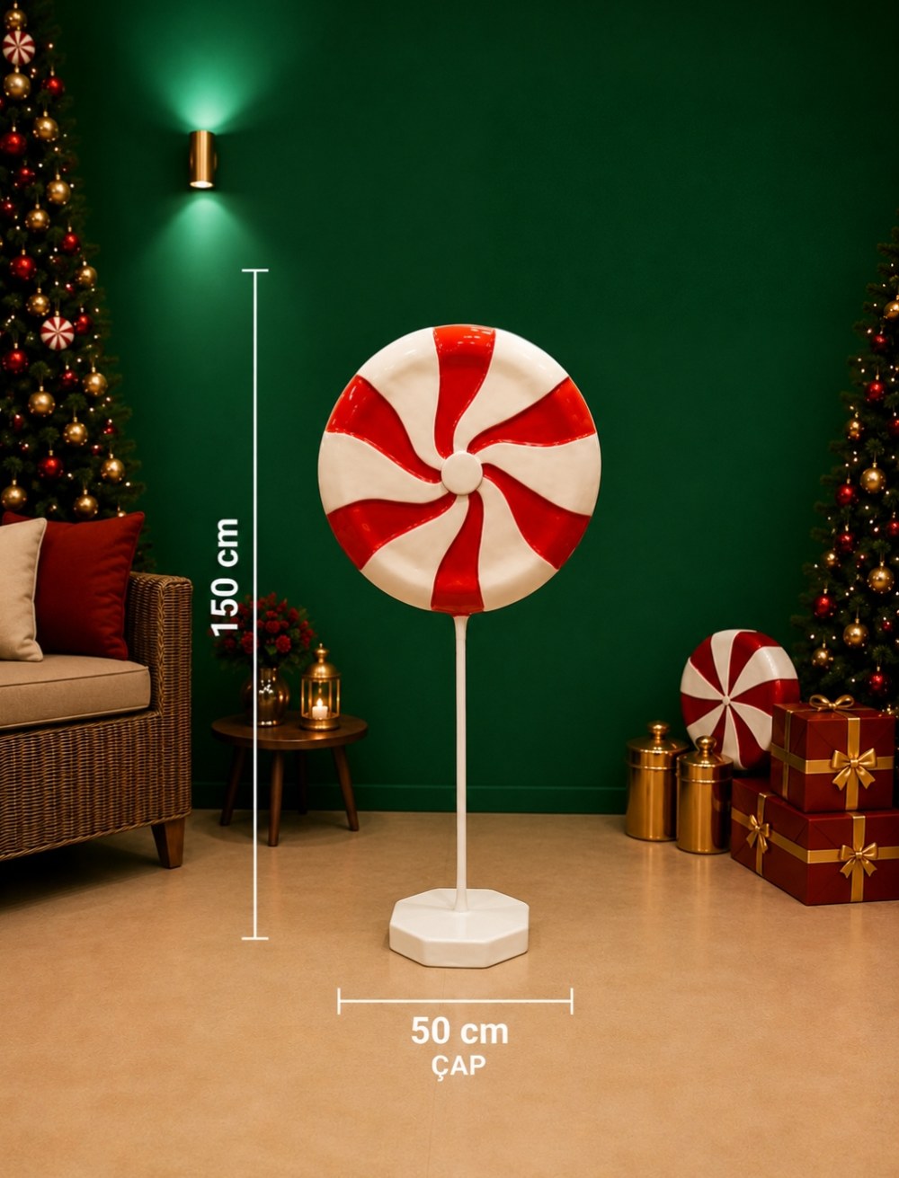 Swirl Peppermint Candy – 150 cm · Ø50 cm