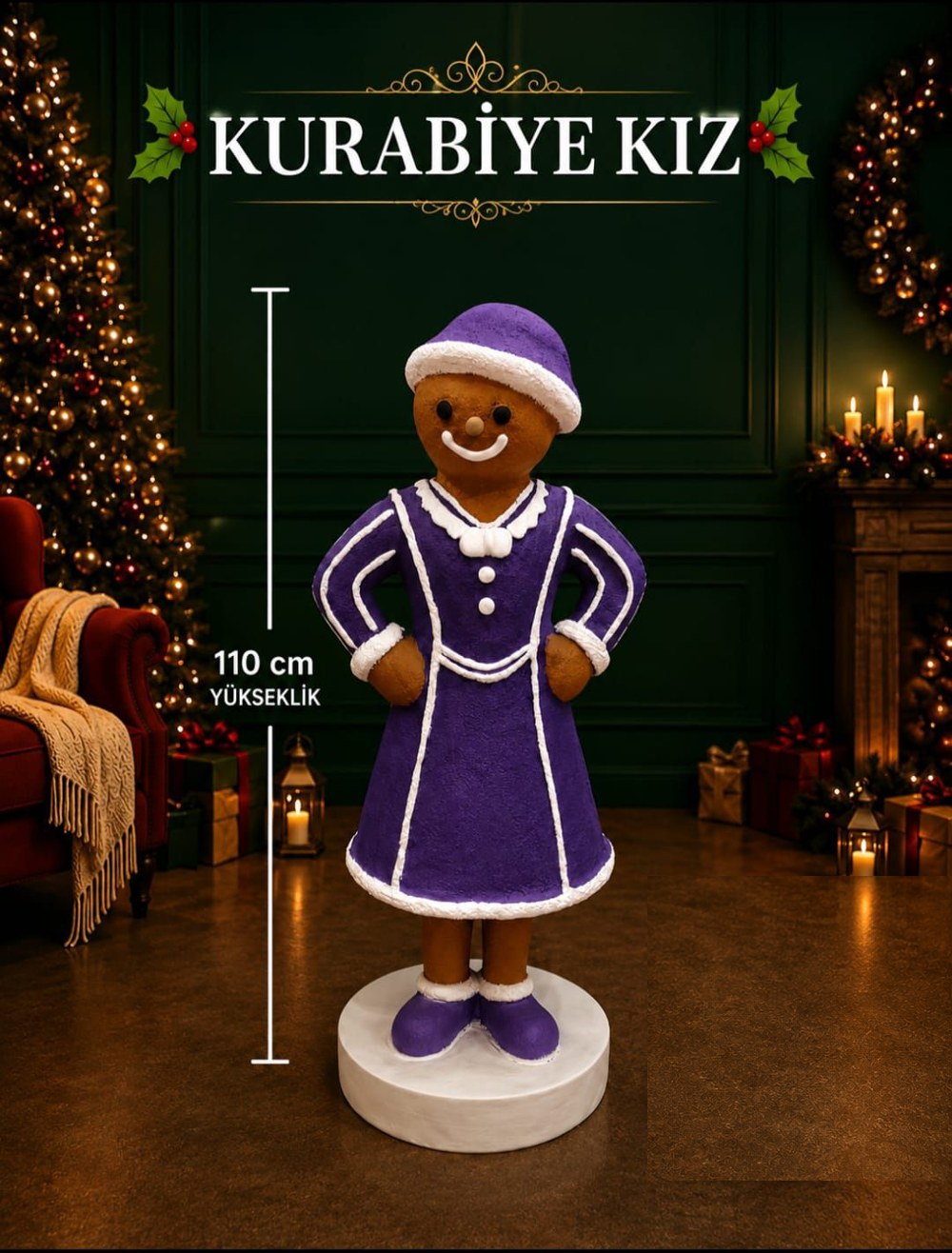 Gingerbread Girl – Purple – 110 cm